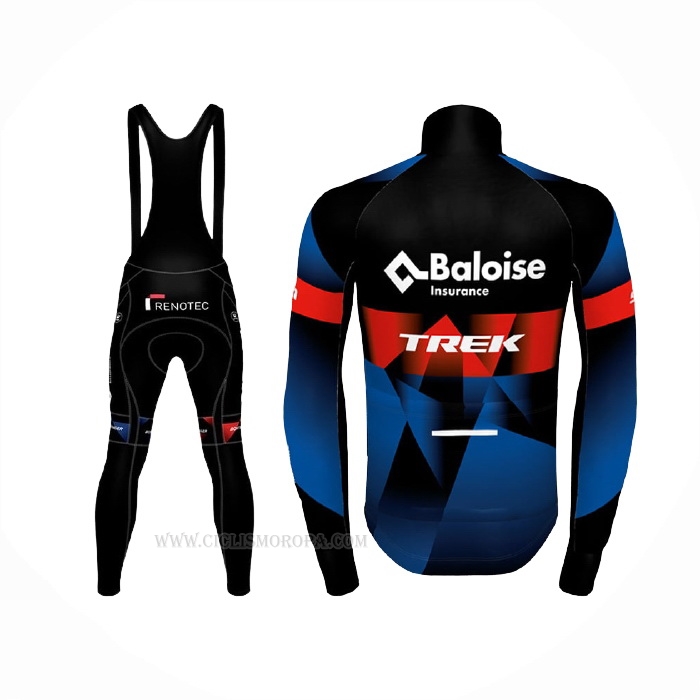 2021 Ropa Ciclismo Trek Negro Rojo Azul Mangas Largas y Culotte Lunga